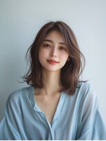 e.m.a プレミアムビューティーサロン 栄駅店(e.m.a PREMIUM BEAUTY SALON)&nbsp;ミディアムヘア/イメチェン/外ハネボブ/美髪/ワイドバング/髪型