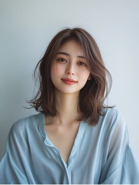 e.m.a プレミアムビューティーサロン 栄駅店(e.m.a PREMIUM BEAUTY SALON) ミディアムヘア/イメチェン/外ハネボブ/美髪/ワイドバング/髪型