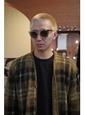 メンズ刈り上げケアブリーチ抜きっぱなしブロンド眉毛カット岡山