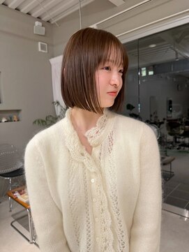 ホヌン 茅ヶ崎(Honnun) 【艶髪】シースルーバング×ミニボブ/茅ヶ崎