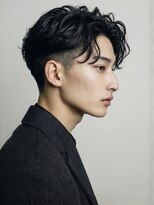 インブルーム(In Bloom)&nbsp;ツーブロック フェザーパーマ 黒髪 眉毛カット ビジネス 20代