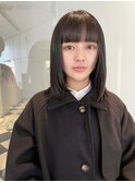 黒髪ボブ、切りっぱなしボブ、ぱっつんボブ