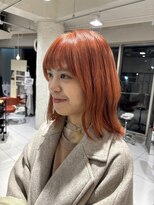 ステラ ヘア デザイン サロン(STELLA hair design salon)&nbsp;鮮やかオレンジハイトーン。 【由比藤】