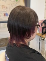 ラスター(LUSTER)&nbsp;襟足おしゃれ☆ストレートウルフ×ピンクパープル裾カラー