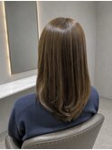 レイヤーカット×透明感ベージュカラー 