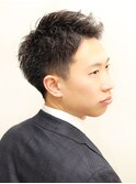 ビジカジ爽やかアップバングショートビジネス爽やか理容室短髪