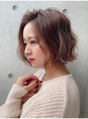 ツヤ、透明感◎イルミナカラー/ゆるふわボブ