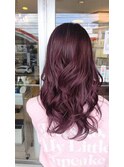 ロングレイヤーピンクラベンダーハイトーングラデーション
