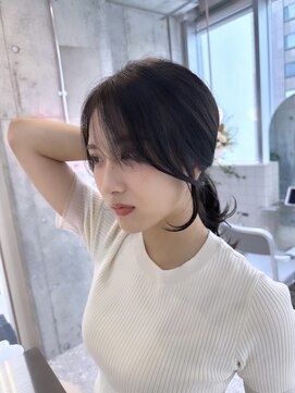 シーシンジュク 新宿南口(Sea shinjuku) ブリーチなしチョコレートカラー×前髪/顔周り×韓国ミディアム