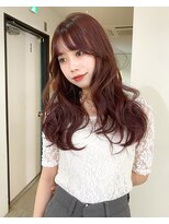 ニコフクオカヘアーメイク(NIKO Fukuoka Hair Make)&nbsp;【NIKO】ブリーチなしダブルカラー.ワインレッド.レイヤーカット