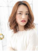 浅草/髪質改善/キャラメルベージュのワンレンボブパーマh