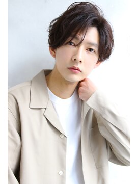 マルフェ 天王寺(marfe) 【marfe】メンズカット_センターパート_黒髪ショート