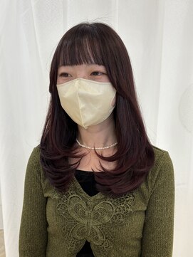シェノン フェム 名古屋 名駅店(CHAINON×FeM#) ふんわりレイヤーカット/ボルドーカラー/名古屋/髪質改善