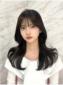 髪質改善縮毛矯正レイヤーカット顔周り前髪韓国ミニウルフ/銀座