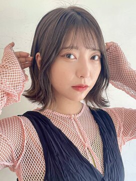 ステアケース 武蔵小杉店(stair:case) 外はねボブ切りっぱなしボブ大人可愛いグレージュ２０代３０代