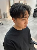 MEN’S HAIR/ブルーブラック/フェザーパーマ/津田沼
