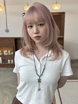 リヴ ウメダ(LIV umeda) ミルクティーピンク/トリプルカラー/ミディアムレイヤー/梅田