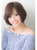 山村/ショートボブパーマナチュラルショート/小顔ショート銀座