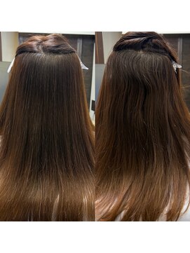 フルウェットツインブローとツインアイロンで整える縮毛矯正