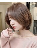 【Say.福岡】長めショートボブ×伸ばしかけ×ベージュブラウン