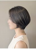 大人美人ショートボブ×ダークグレージュ
