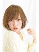 ヘア アンド メイク 風(Hair and Make) 風の小顔ボブ×ナチュラルブラウン