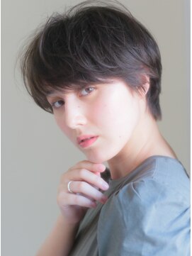 キース ヘアアンドメイク 恵比寿(kith. hair&make) 恵比寿kith.本田×マニッシュショート黒髪ローライト厚めバング