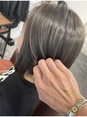 [WONK] オフィス向け 細いハイライトで透明感カラー