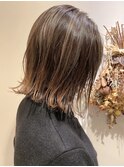切りっぱなしボブ×スモーキーベージュ★中村大輔