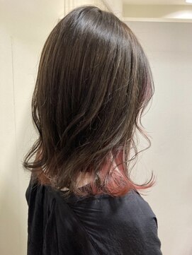 アンド 岡山倉敷店(And) インナーカラーピンク レイヤーカット20代30代40代