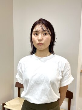 ウッド(uood) 【uood】ボルドー×ミディアムボブ