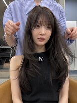 サイン 表参道(SIGN)&nbsp;韓国ヘアグレージュカラーブリーチ無し髪質改善イヤリングカラー