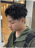 メンズオールバック極道パーマ　14