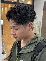 メンズオールバック極道パーマ　14