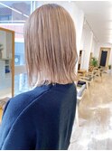 Say.ロングレイヤーブリーチミルクティーベージュハイトーン青山