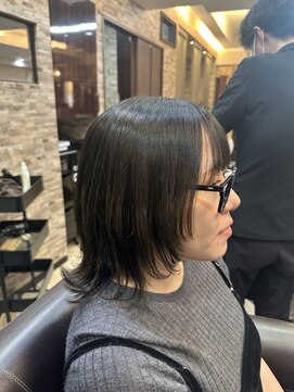 キャラ 池袋本店(CHARA) 大人気王道ウルフ顔周りレイヤー◎艶髪・透明感はアッシュグレー