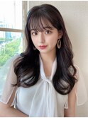 暗髪も出せるこなれ感！フェイスレイヤー×ナチュラルセミロング