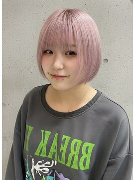 プライズ 錦糸町北口店(prize) 錦糸町◎小顔見せペールピンクボブ×切りっぱなし 錦糸町北口