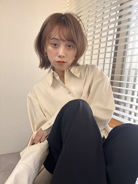 ロンドプロフィール 浦和(Lond profil) 顔まわりレイヤー外ハネ韓国風ヘア髪質改善浦和ボブ
