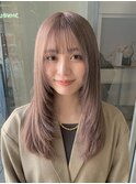 ◎ダークブラウンスモーキーカラーハッシュカット顔周りカット