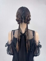 銀座新橋着付けヘアセットサロン［N］&nbsp;編み込みツインテール/タイトヘア/結婚式/ヘアセット/銀座/新橋