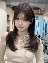 アビー(ABBEY3)&nbsp;韓国レイヤー顔周りカットくびれレイヤー小顔カット韓国ヘア