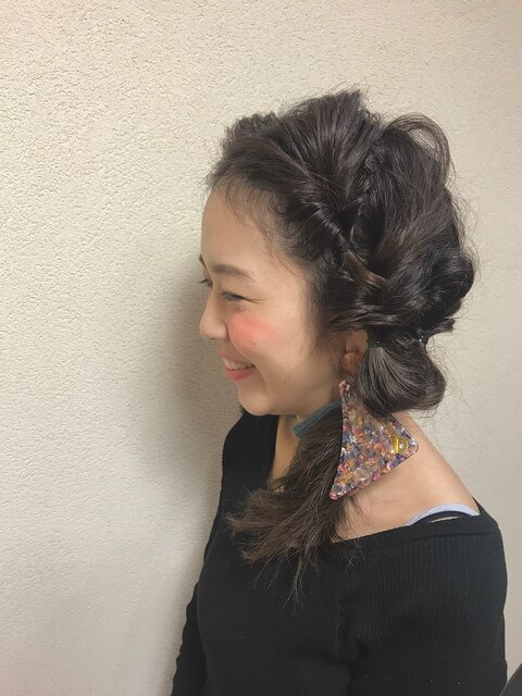 大人かわいい二次会ブライダル簡単スタイリングヘアアレンジ