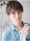 長めバングで一歩リードの栗色ナチュラルウルフヘアS上尾