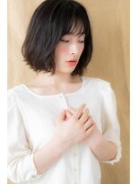 カバーヘア ブリス 北浦和(COVER HAIR bliss)&nbsp;アッシュブラック外ハネ美髪くびれボブ309X北浦和20代30代40代