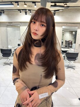 サイン 表参道(SIGN) 韓国ヘアグレージュカラーブリーチ無し髪質改善イヤリングカラー