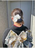 【misa】成人式/卒業式ヘア/タイトシニヨン/水引きアレンジ