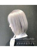 ベージュ、エクステ、ホワイトブリーチ、グラデーション