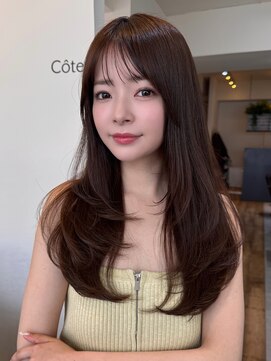 コート 表参道(Cote) ワンカール　レイヤースタイルナチュラルブラウンカラー艶カラー
