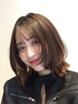 ノイ(noi)&nbsp;顔周りレイヤーカットグレージュカラーくびれボブベージュカラー